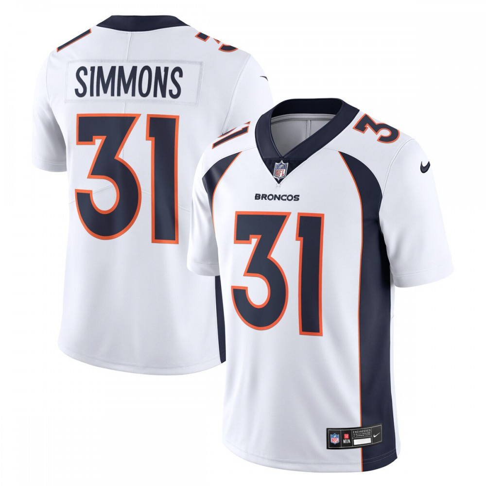 Justin Simmons Denver Broncos Nike Vapor Untouchable Limited Jersey - White-GridironStore